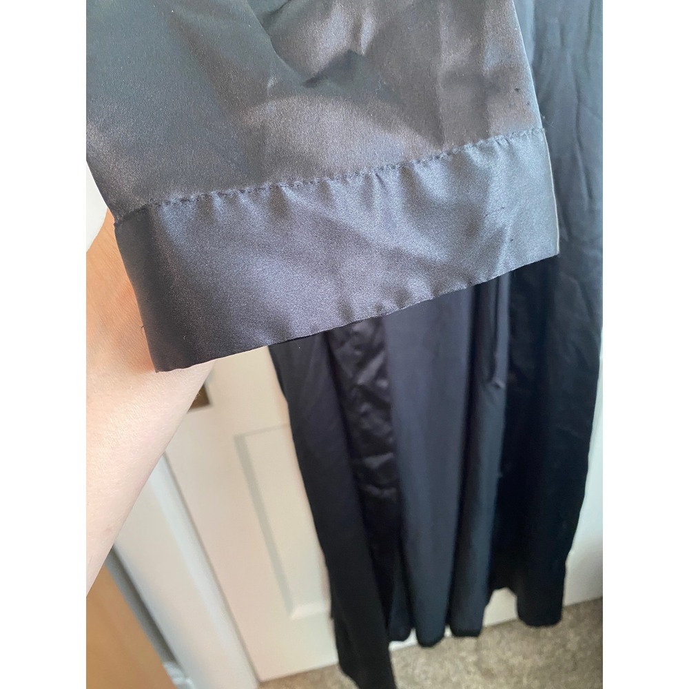 Victorias Secret Vintage Black Satin Long Robe Wrap Belted Sleepwear Med/Lg - Picture 3 of 7